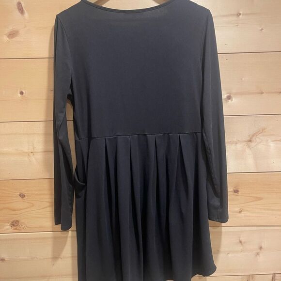 Andree by Unit Black Fit and Flare Pockets Long Sleeve Skater Dress Large - Picture 5 of 6